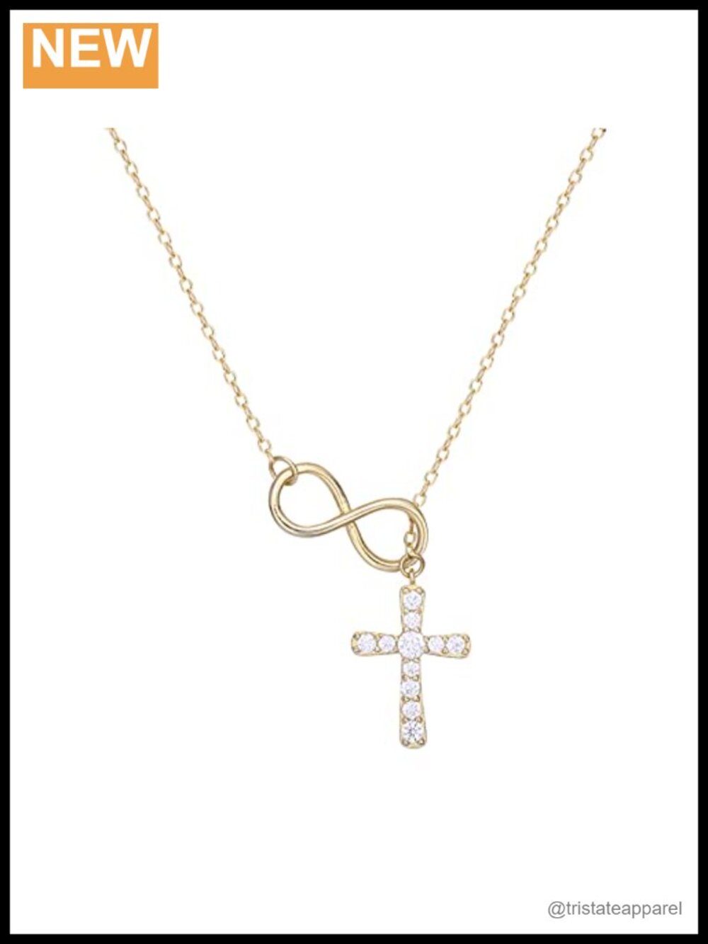 14K Gold Cross Moissanite Pendant Necklace Delicate Gift for Mom Wife Girlfriend